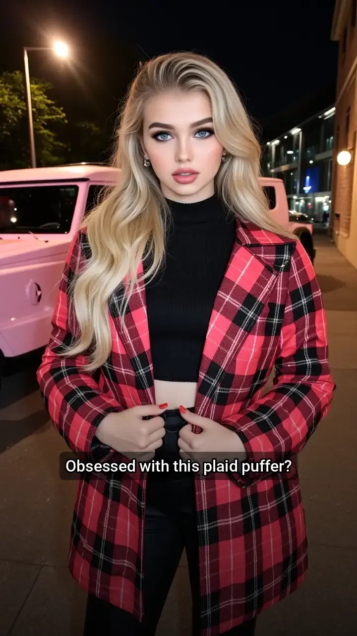 OMG! I'm crushing hard on this plaid puffer! 😍