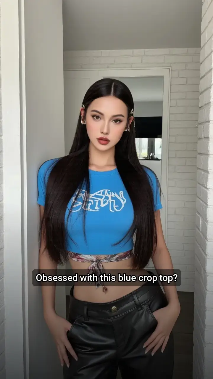 Loving this blue crop top! 😍