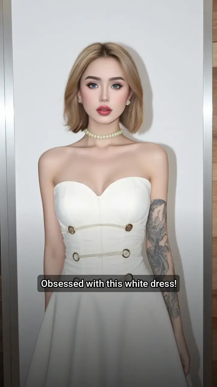 Slayyy in this white dress! 💖