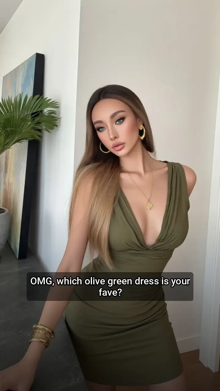 Obsessed with this olive green dress! π