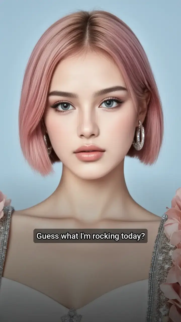 OMG! I'm obsessed with my new pink hair and dress! ππ