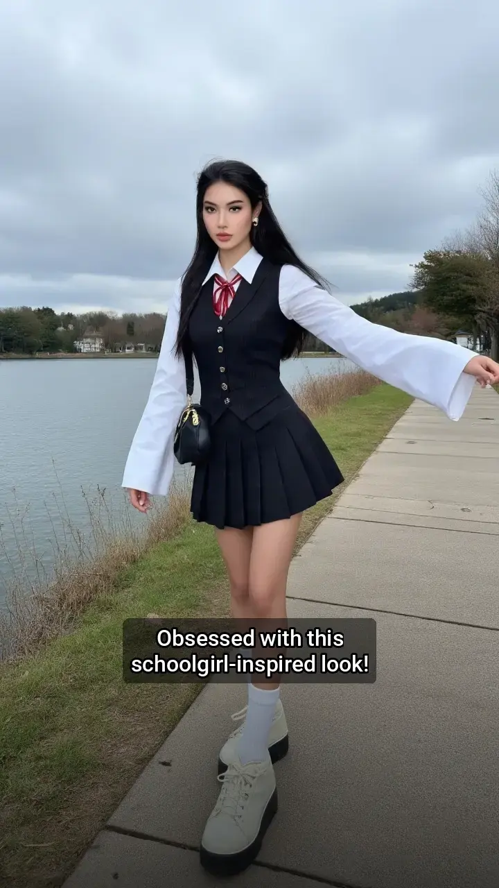 Slay the Day: My Chic Schoolgirl Look! 🖤