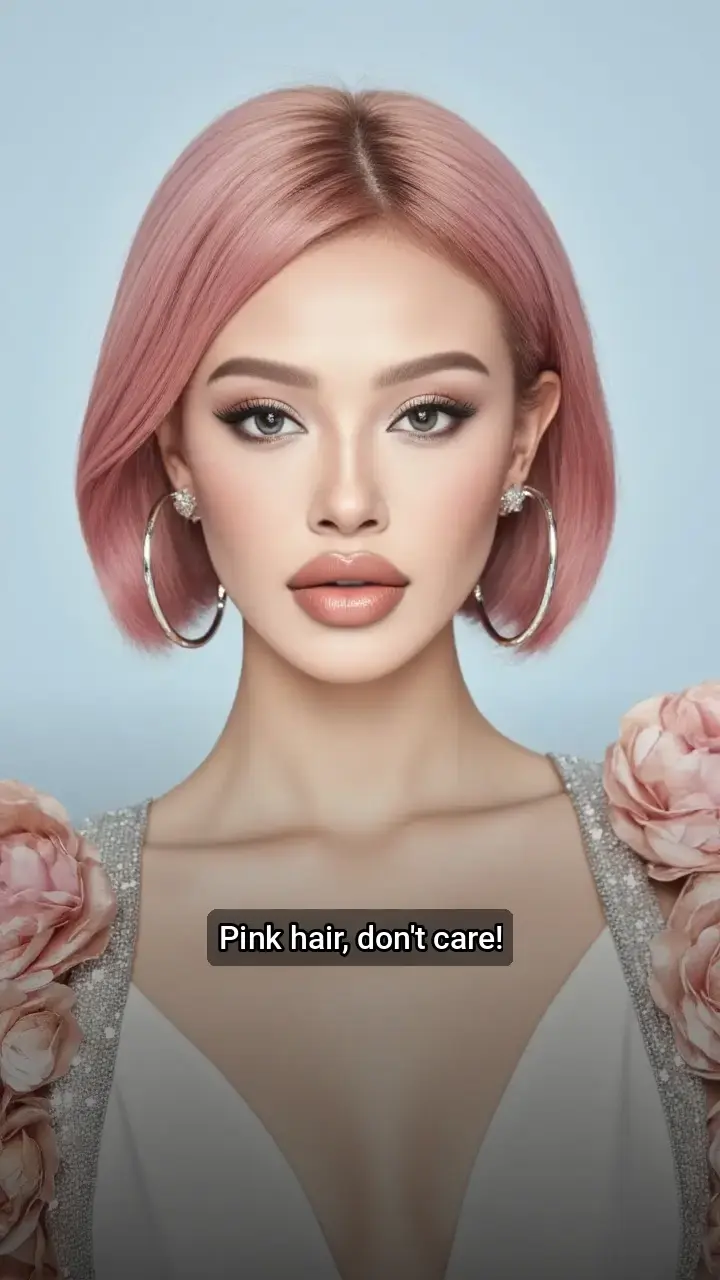 Obsessed with this pink hair and dress! 💖