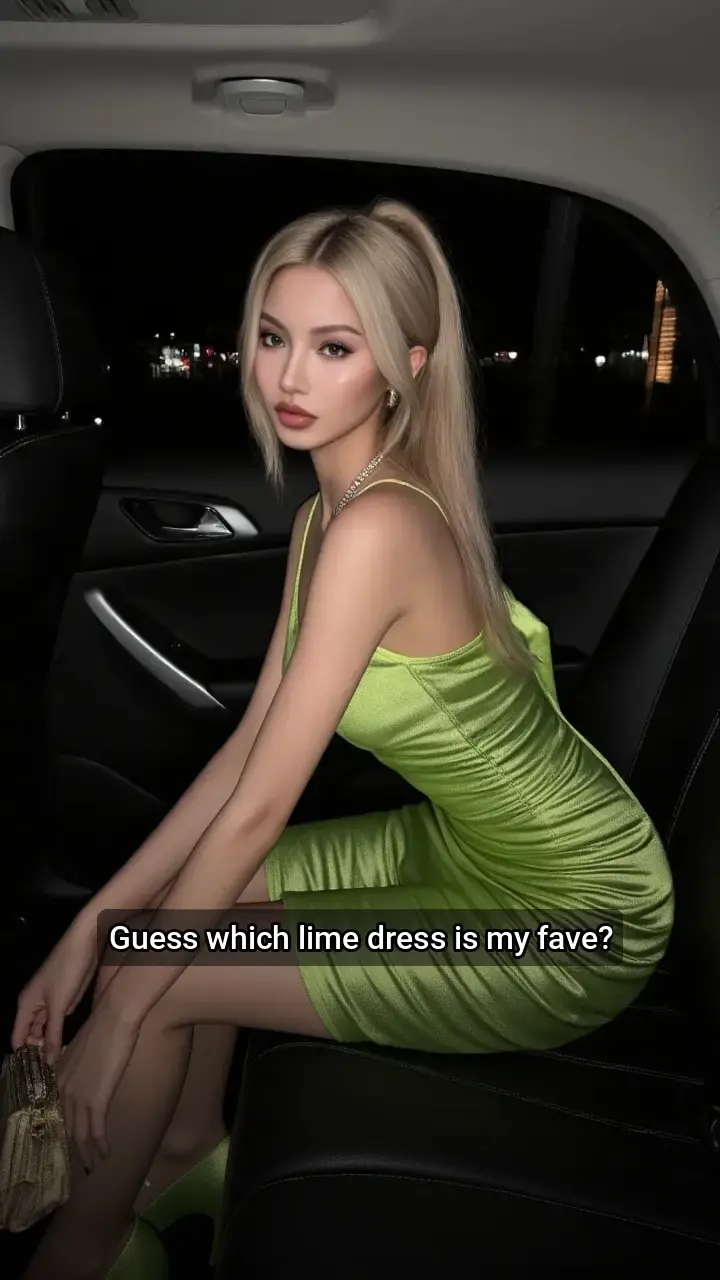 Obsessed! π€© Which lime dress wins?