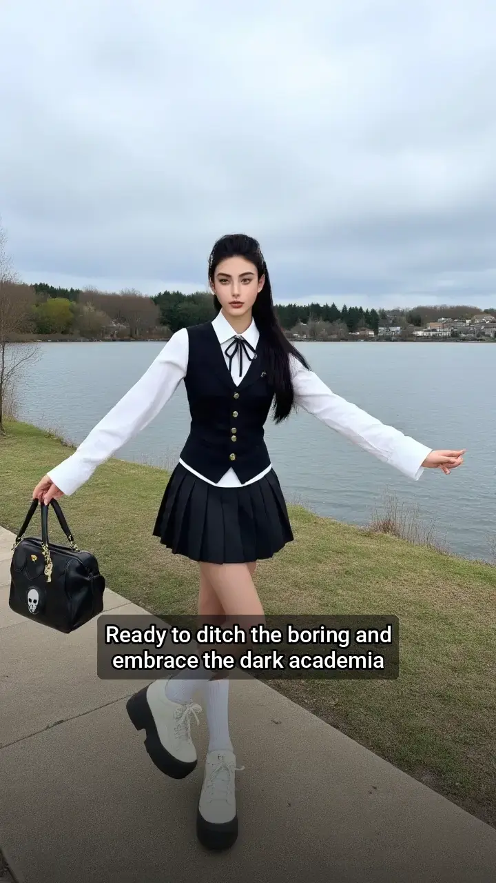 Obsessed with this Dark Academia Look 🖤