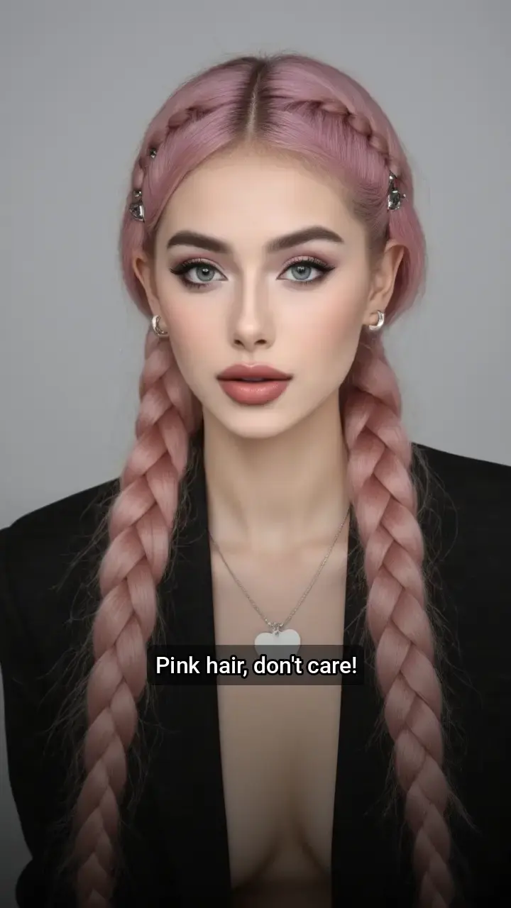 Loving this edgy pink hair look! 💖