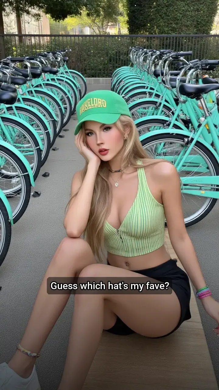 Obsessed with this green hat and bike vibes! ππ²