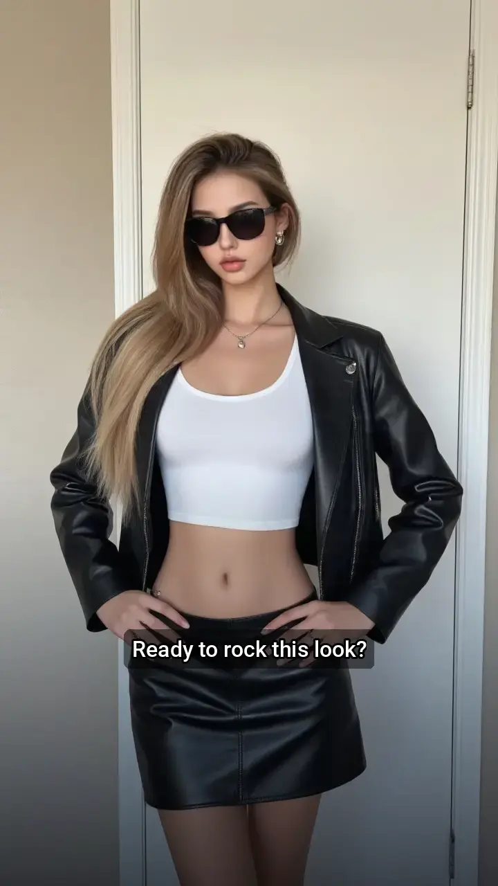 Slay the day in this leather look! 🖤