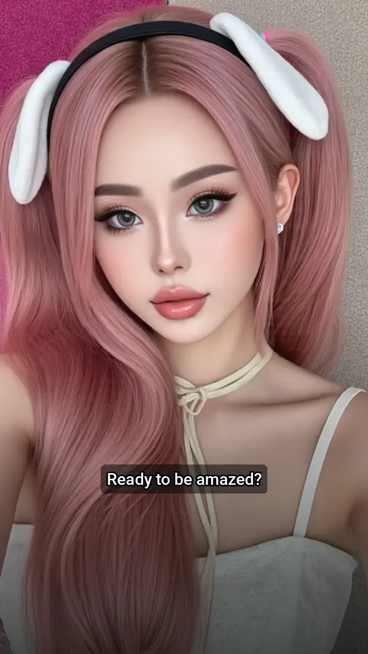 Obsessed with this pink hair look! 💖🐰