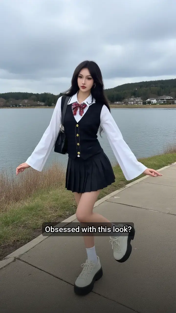 Loving this 🖤 schoolgirl vibe!