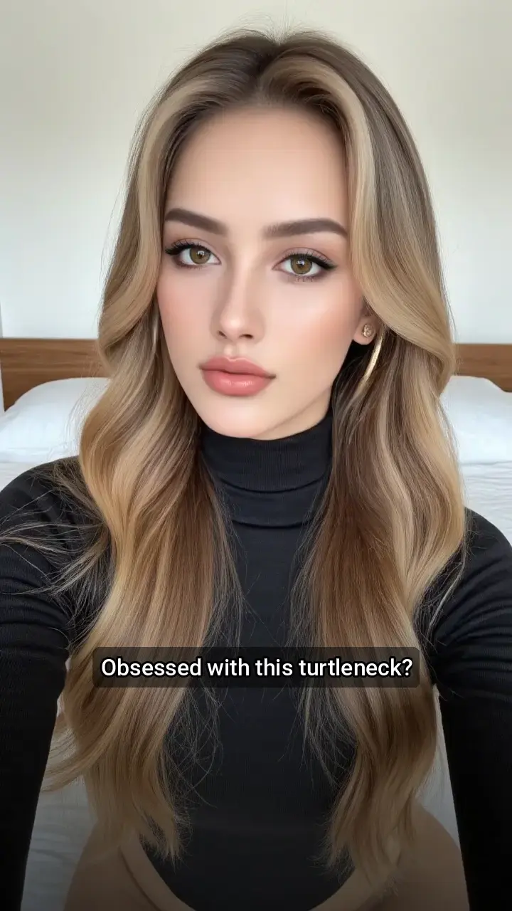 Loving this turtleneck and hair today! π