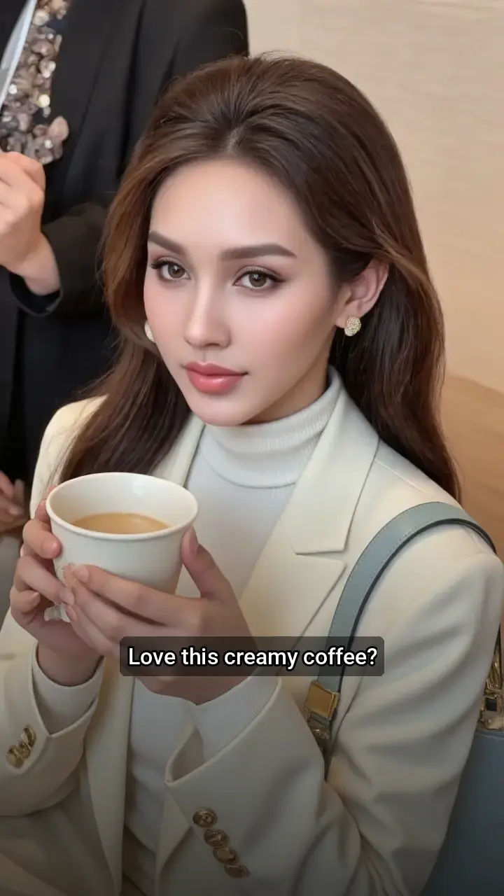 Obsessed with this creamy coffee and my new outfit! 😍