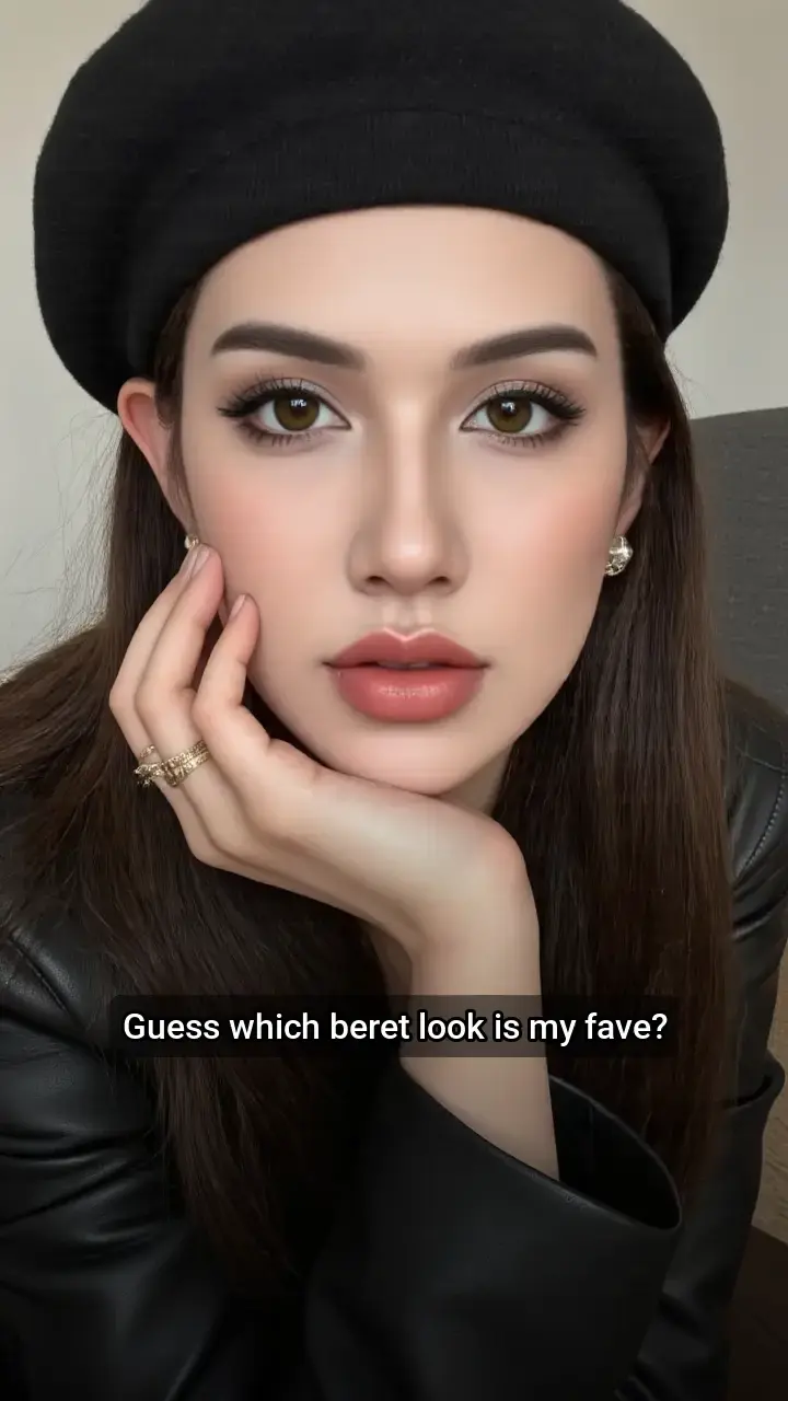 Obsessed with this beret! 🖤 Which look is your favorite?