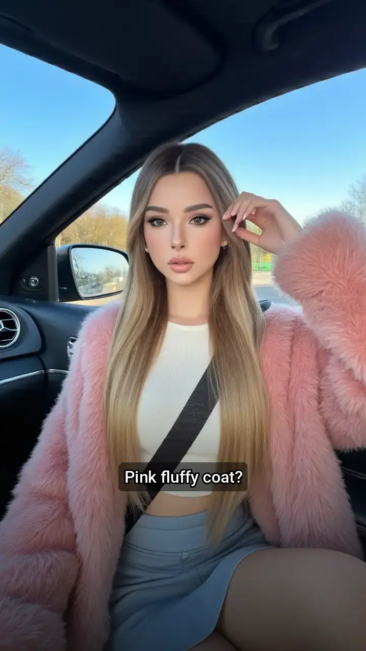 Obsessed with this pink fluffy coat! π