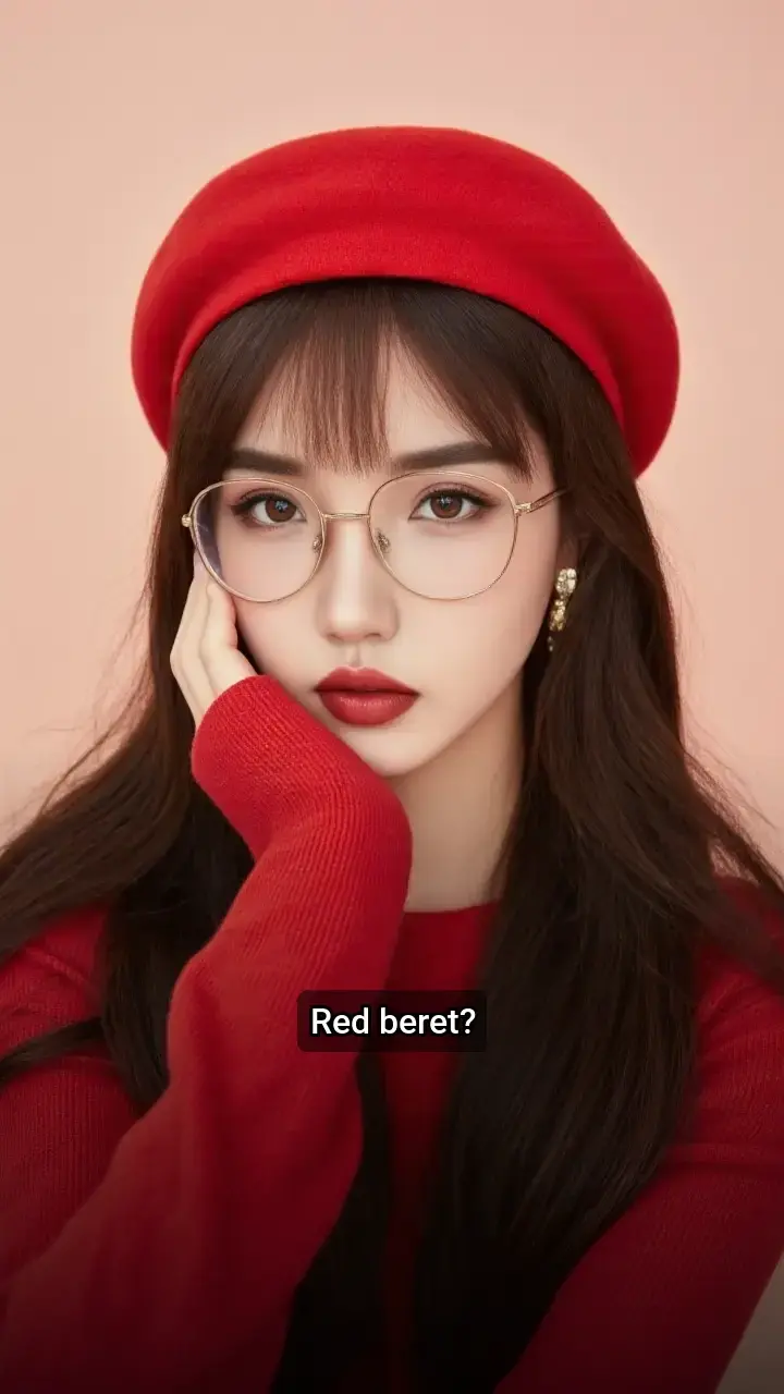 Obsessed with this red beret look! β€οΈ