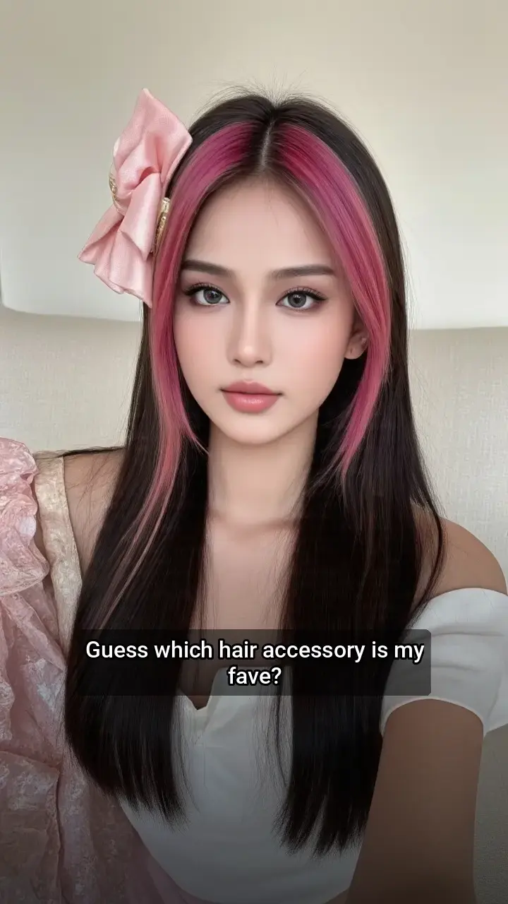 Obsessed with this pink hair and bow look!🎀