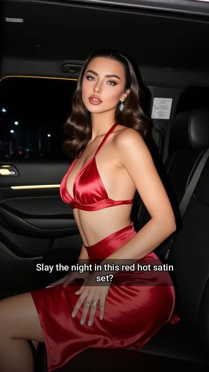 Obsessed! 😍 This red satin set is fire 🔥