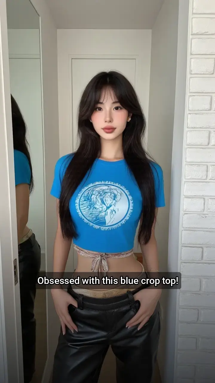 Love this blue crop top! 😍