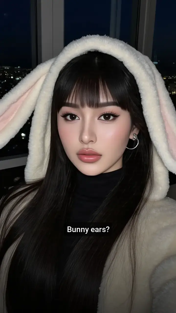 Obsessed with this fluffy bunny look!🐰💖