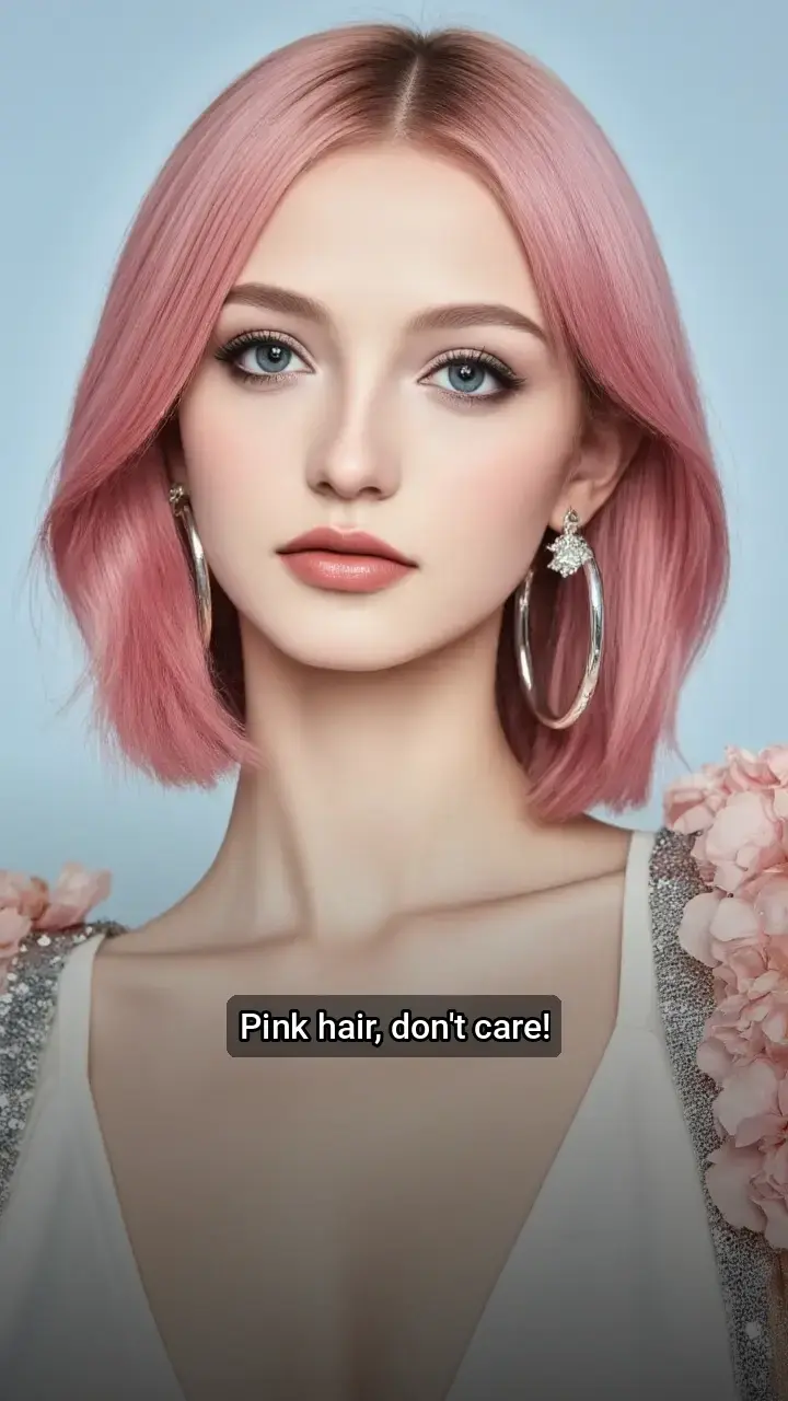 Loving this pink hair and sparkly look! 💖