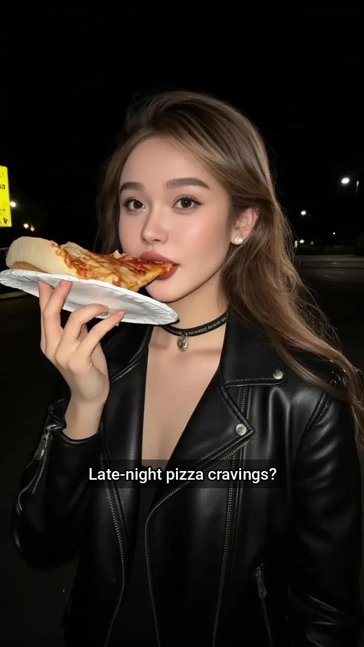 Craving Pizza?🍕 I devoured a slice under the night sky!